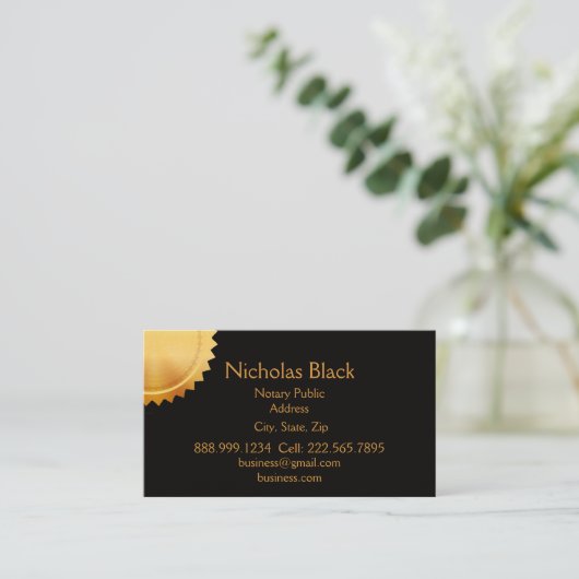 Modern elegant Professional Black Gold Seal Visitekaartje (Staand voorkant)