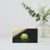 Modern Elegant Professional Green Lotus Gold Bokeh Visitekaartje (Staand voorkant)