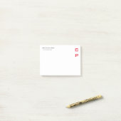 Modern Elegant Professional Simple Red White Post-it® Notes (Op bureau)