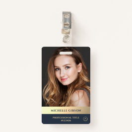 Modern Elegant Professioneel Luxe Blauw Goud Badge