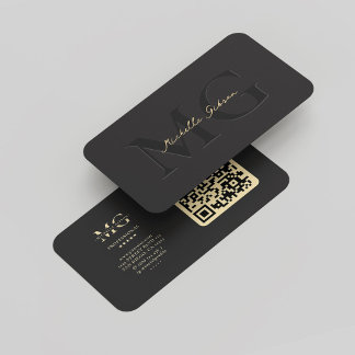 Modern Elegant Professioneel Monogram Donkergrijs  Visitekaartje