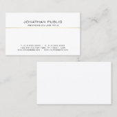 Modern Elegant Professioneel Wit Goud Slank Visitekaartje (Voorkant / Achterkant)