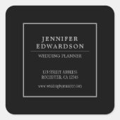 Modern elegant professioneel zwart grijs product vierkante sticker (Voorkant)