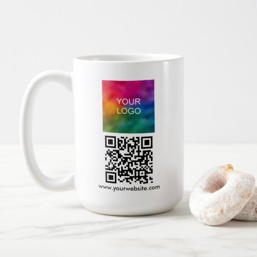 Modern Elegant QR Code Upload Logo Template Koffiemok (Met donut)