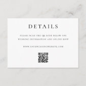 Modern Elegant QR Code Wedding Details Informatiekaartje (Voorkant)