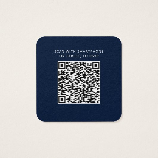 Modern Elegant QR Code Wedding RSVP Card (Dos)