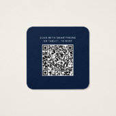 Modern Elegant QR Code Wedding RSVP Card Vierkante Visitekaartjes (Achterkant)