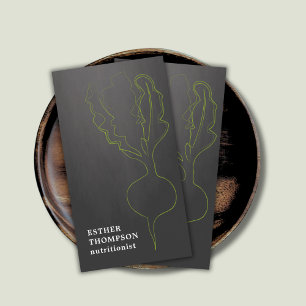 Modern Elegant Radijs Grijs Groen Visitekaartje