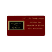 Modern Elegant Red and Gold Script Wedding Etiket (Voorkant)