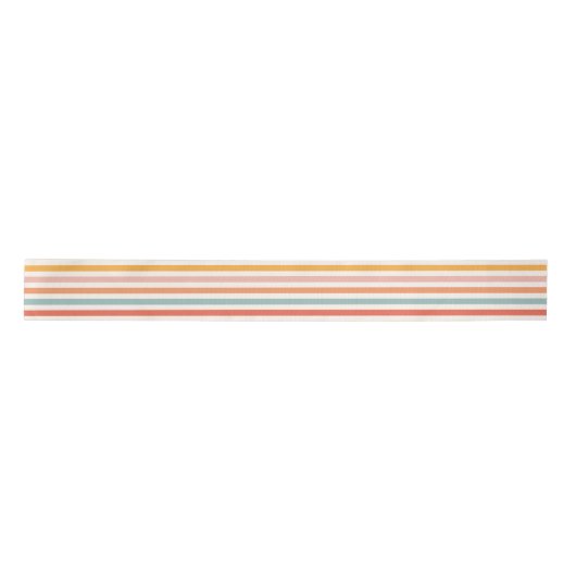 Modern Elegant Retro Kleurrijk Stripes Patroon Lint (Voorkant)
