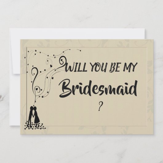 Modern Elegant Romantisch Bruidsmeisje Kaart (Voorkant)