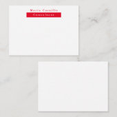Modern Elegant Rood Wit Minimalist Informatiekaartje (Voorkant / Achterkant)
