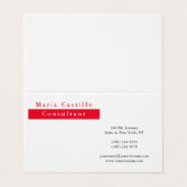 Modern Elegant Rood Wit Minimalist Visitekaartjes (Buitenkant ongevouwen)