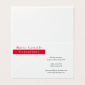 Modern Elegant Rood Wit Minimalist Visitekaartjes (Buitenkant ongevouwen)