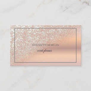 Modern Elegant Roos Gold Glitter Bokeh Ombre, Lijs Visitekaartje