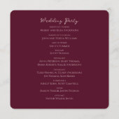 Modern Elegant Roos Gold Glitter Floral & Burgundy Programma (Achterkant)