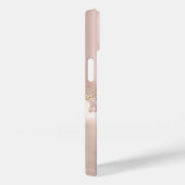 Modern Elegant Roos Gold Glitter Marble Case-Mate iPhone Case (Achterkant / Rechts)