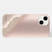 Modern Elegant Roos Gold Glitter Marble Case-Mate iPhone Case (Achterkant (horizontaal))