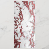 Modern Elegant Roos Gold Marble Wedding Menu (Achterkant)