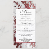 Modern Elegant Roos Gold Marble Wedding Menu (Voorkant / Achterkant)