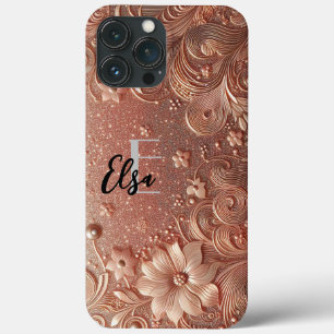Modern elegant roos goud en bloemstukken3 iPhone 13 pro max hoesje