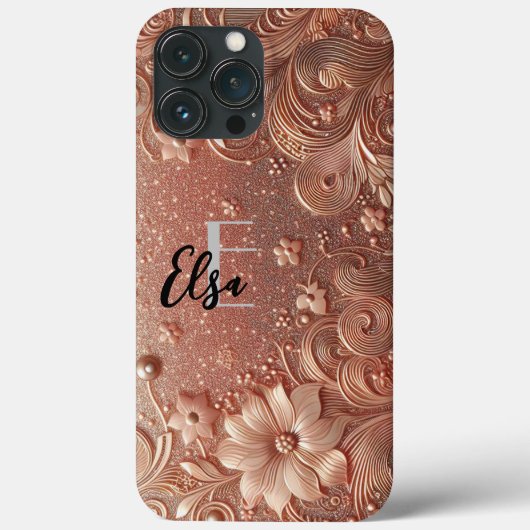 Modern elegant roos goud en bloemstukken3 Case-Mate iPhone case (Achterkant)