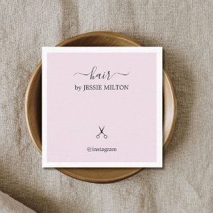 Modern Elegant Roos White Hairdresser Vierkante Visitekaartje