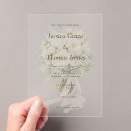 Modern Elegant Rose  Acryl Uitnodigingen