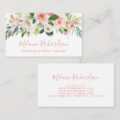 Modern Elegant Roze Blush Greenery Floral Visitekaartje (Voorkant / Achterkant)