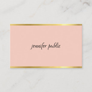 Modern elegant roze en gouden handschrift visitekaartje