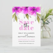 Modern Elegant Roze Floral Save The Date (Staand voorkant)