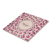 Modern elegant roze het patroonmonogram van de tegeltje (Zijkant)