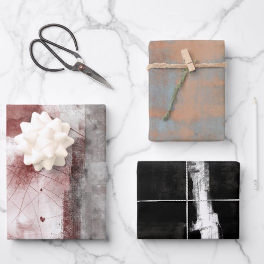 Modern Elegant Rustic Abstract Inpakpapier Vel (Voorkant)