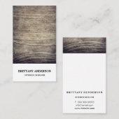 Modern Elegant Rustic Wood Monogram Visitekaartje (Voorkant / Achterkant)
