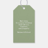 Modern Elegant Sage Green Merry kerst Cadeaulabel (Achterkant)