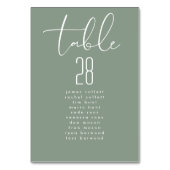 Modern Elegant Sage Green Wedding Seating Chart Kaart (Achterkant)