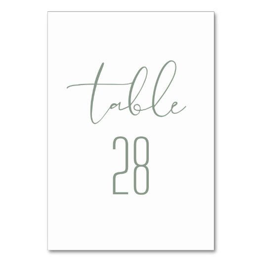 Modern Elegant Sage Green Wedding Seating Chart Kaart (Voorkant)