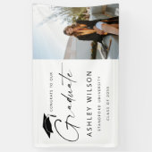 Modern Elegant Script 1 Foto Afstuderen Banner (Verticaal)