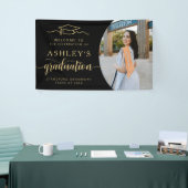 Modern Elegant Script 1 Foto Afstuderen Spandoek (Beurs)