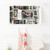 Modern Elegant Script 20 Foto Afstuderen Spandoek (Insitu)