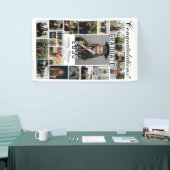 Modern Elegant Script 20 Foto Afstuderen Spandoek (Beurs)