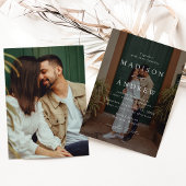 Modern Elegant Script 2 Photo Wedding Kaart