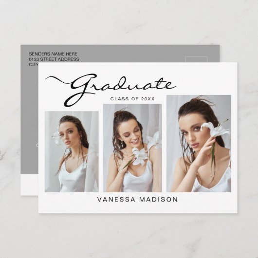 Modern elegant script | 3 Aankondiging van een fot Briefkaart (Voorkant / Achterkant)