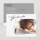 Modern elegant script | Aankondiging foto-Afstudee Briefkaart (Voorkant / Achterkant)