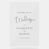 Modern, elegant, script, acryl bord (Voorkant)