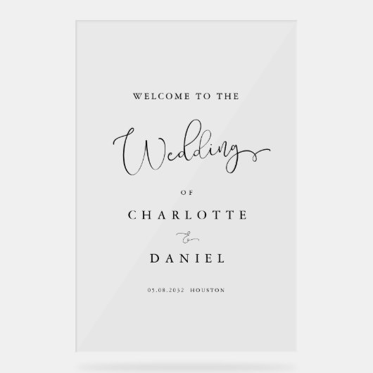 Modern, elegant, script, acryl bord (Voorkant)