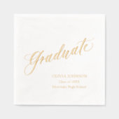 Modern Elegant Script Afstuderen eenvoudig Afstude Folie Servetten (Voorkant)