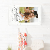 Modern Elegant Script Afstuderen Fotofeestje Spandoek (Insitu)