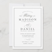 Modern Elegant Script Alles in één bruiloft Kaart (Voorkant)