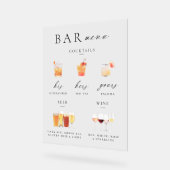 Modern Elegant Script Bar Menu Handtekening Acryl Bord (Hoek)
